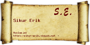 Sikur Erik névjegykártya