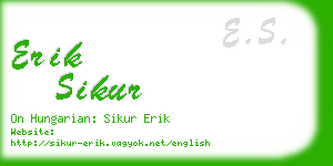erik sikur business card